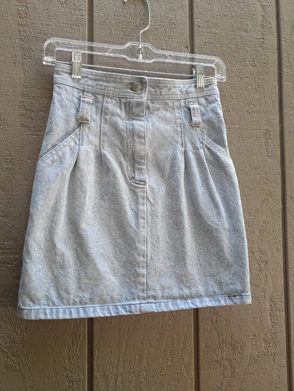 Vtg 90s Rainbow Creek Denim Jean Skirt Girls 10 / 25" Waist / Pleated + Pockets